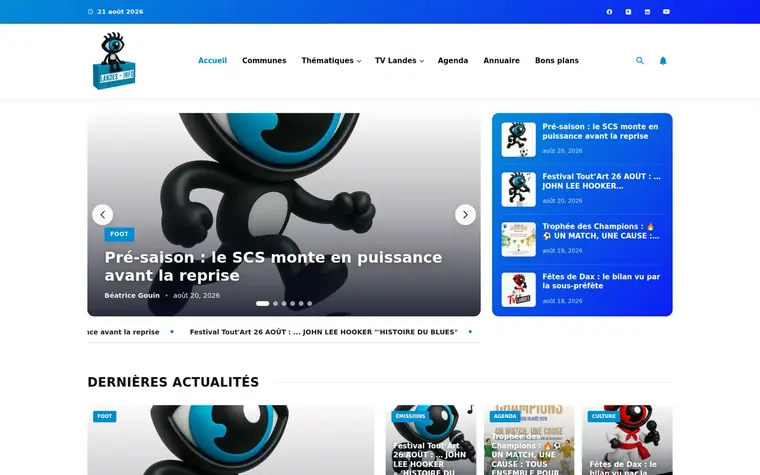 Page d'accueil de landes-info.fr, média local.